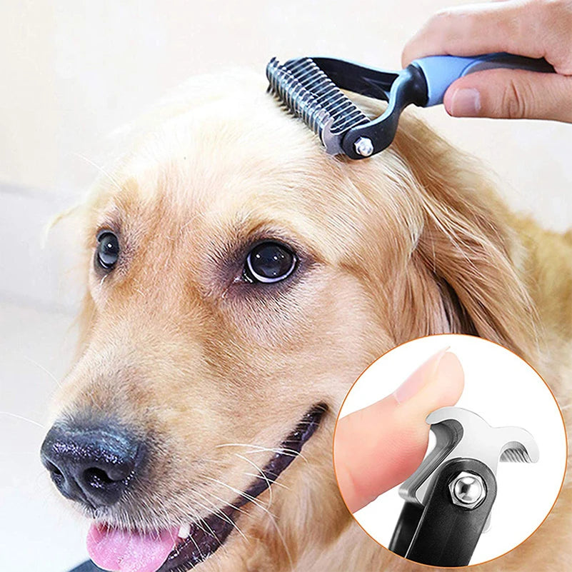 Professional Pet Deshedding Brush β Hair & Knot Remover for Dogs & Cats