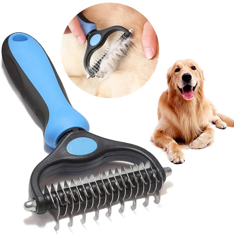 Professional Pet Deshedding Brush β Hair & Knot Remover for Dogs & Cats
