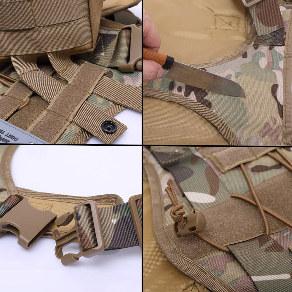 Military Tactical Dog Harness with Handle – Heavy-Duty Adjustable Dog Vest for Large & Medium Dogs