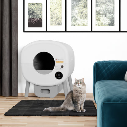 Smart Self-Cleaning Cat Litter Box with App Control, Infrared & Gravity Sensors, Ambient Lighting & Large 76L Capacity