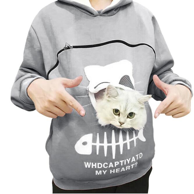 Pet Carrier Hoodie with Pouch – Cozy Sweatshirt for Cats & Small Dogs | Soft Winter Hoodie for Pet Lovers