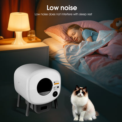 Smart Self-Cleaning Cat Litter Box with App Control, Infrared & Gravity Sensors, Ambient Lighting & Large 76L Capacity