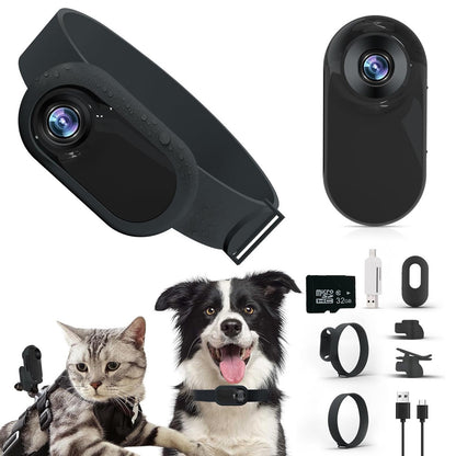 HD Pet Collar Camera – 1080P Portable Mini Camera for Dogs & Cats | Magnetic Clip, Sports & Outdoor Recorder with USB & SD Card Support