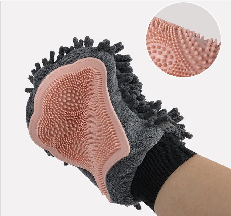 2-in-1 Pet Shower Glove & Grooming Brush – Double-Sided Cleaning, Massage & Hair Removal Mitt for Dogs and Cats