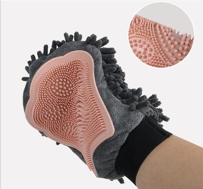 2-in-1 Pet Shower Glove & Grooming Brush – Double-Sided Cleaning, Massage & Hair Removal Mitt for Dogs and Cats