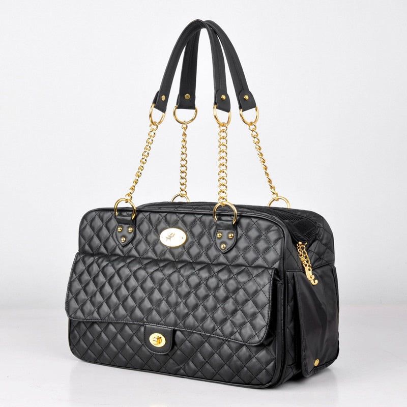 Breathable Faux Leather Pet Carrier for Small Dogs & Cats – Lightweight Travel Bag Handbag