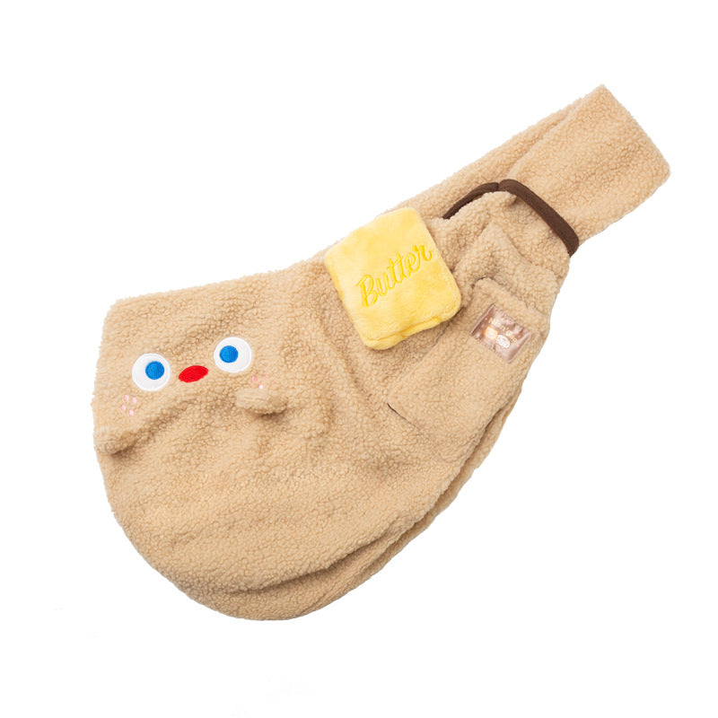 Cozy Pet Crossbody Carrier Bag – Soft Plush Shoulder Sling for Small Dogs & Cats | Hands-Free Travel Backpack (Up to 7.5kg)