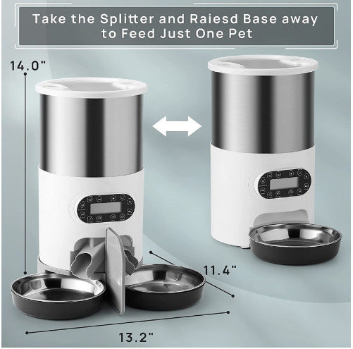 Smart WiFi Automatic Pet Feeder 4.5L – Dual Stainless-Steel Bowls with App Control & Voice Recording for Cats and Dogs