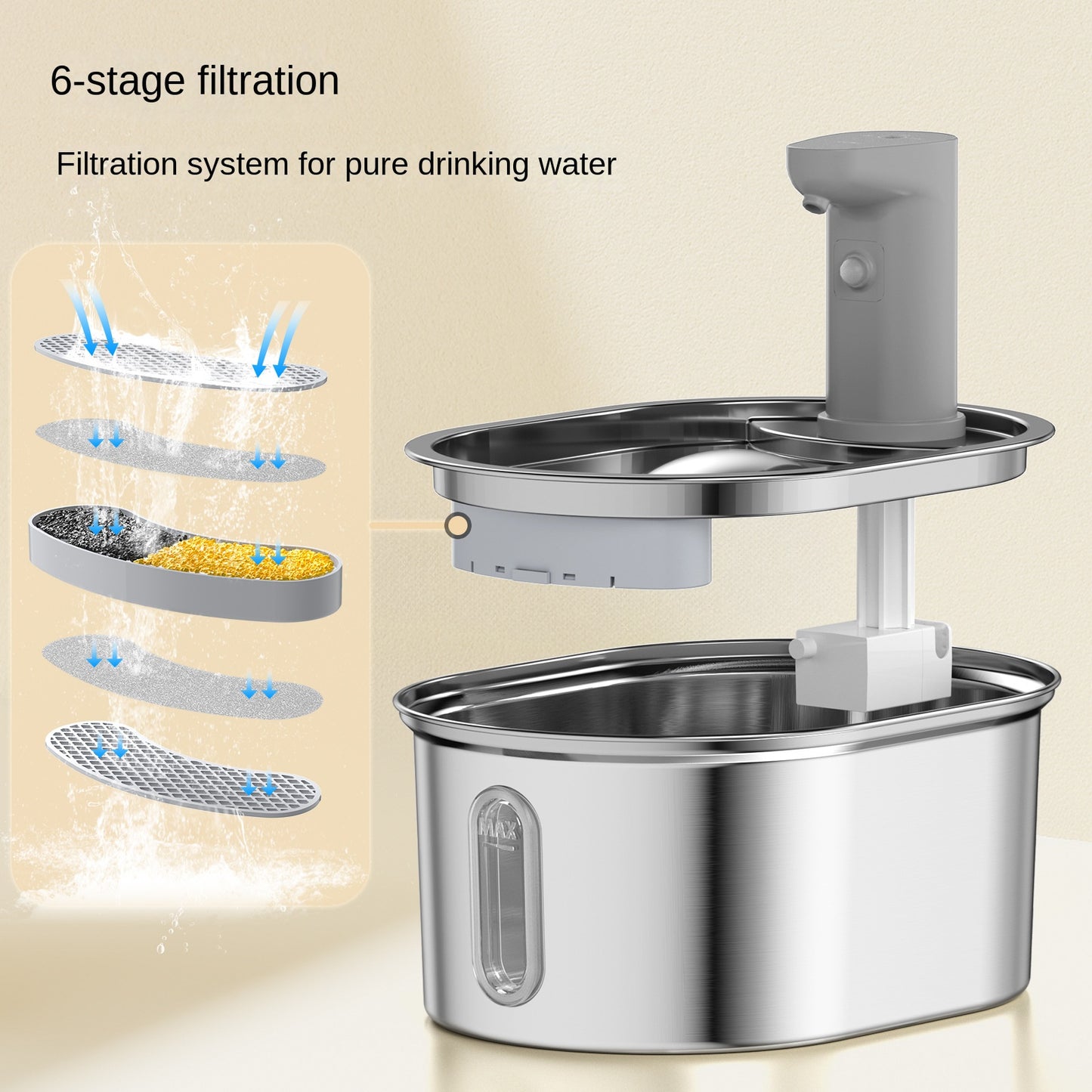 3L Stainless Steel Smart Pet Water Fountain – Wireless Automatic Circulating Dispenser for Cats & Dogs | Quiet Pump & Easy Clean Design