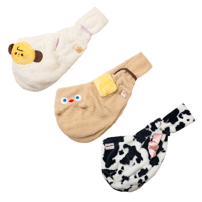 Cozy Pet Crossbody Carrier Bag – Soft Plush Shoulder Sling for Small Dogs & Cats | Hands-Free Travel Backpack (Up to 7.5kg)