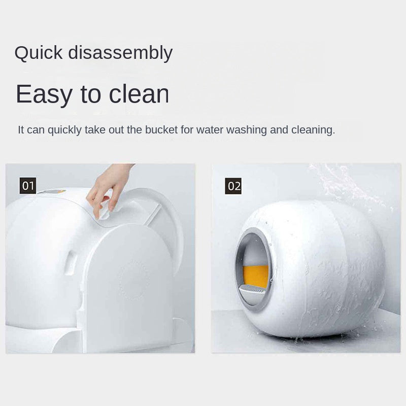 Smart Self-Cleaning Cat Litter Box with Automatic Sensor, APP Control & Ionization Deodorizer – Large 65L Capacity, Odor-Free & Safe Design (US/EU/UK/AU Plug)