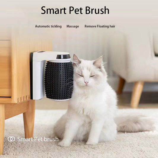 Smart Automatic Cat Brush – Infrared Motion-Activated Grooming & Massage Tool | Self-Rotating Cat Massager with Catnip & Hair Removal System (ABS + Silicone)