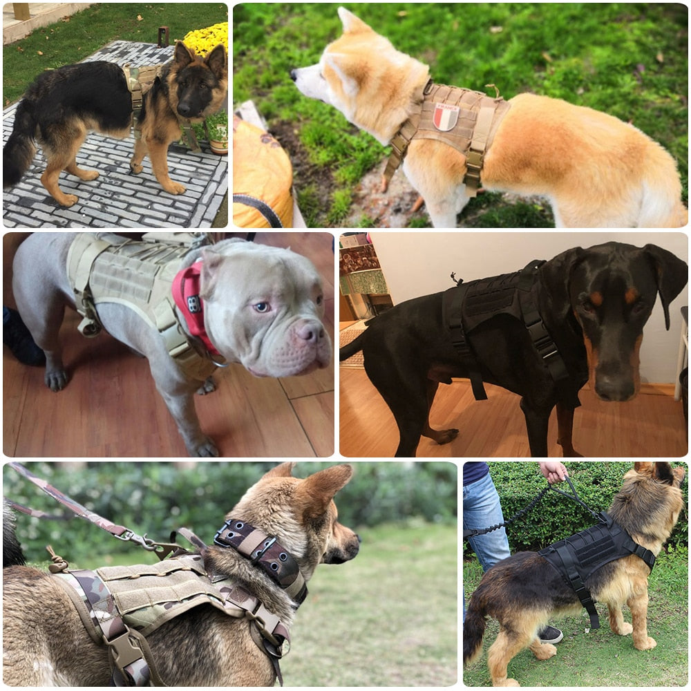 Military Tactical Dog Harness with Handle – Heavy-Duty Adjustable Dog Vest for Large & Medium Dogs