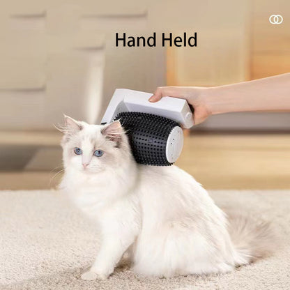 Smart Automatic Cat Brush – Infrared Motion-Activated Grooming & Massage Tool | Self-Rotating Cat Massager with Catnip & Hair Removal System (ABS + Silicone)