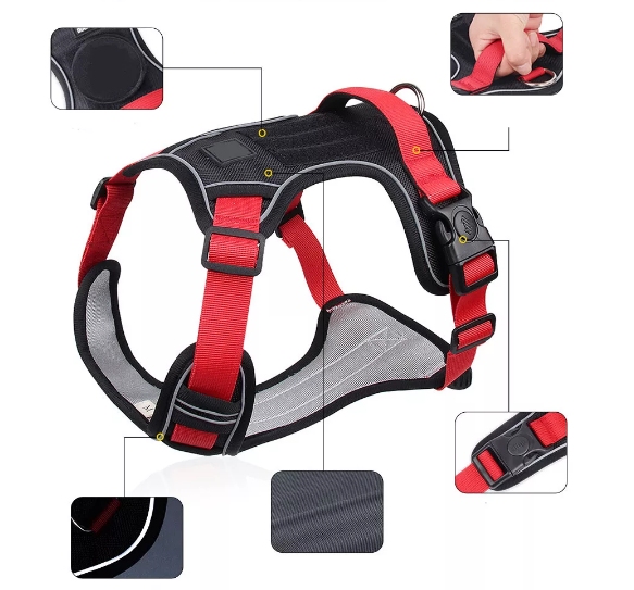 No-Pull Dog Chest Harness – Shock-Absorbing & Breathable Vest for Small Medium and Large Dogs