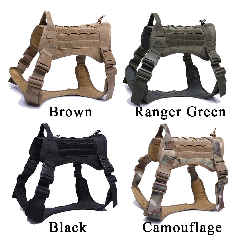 Military Tactical Dog Harness with Handle – Heavy-Duty Adjustable Dog Vest for Large & Medium Dogs